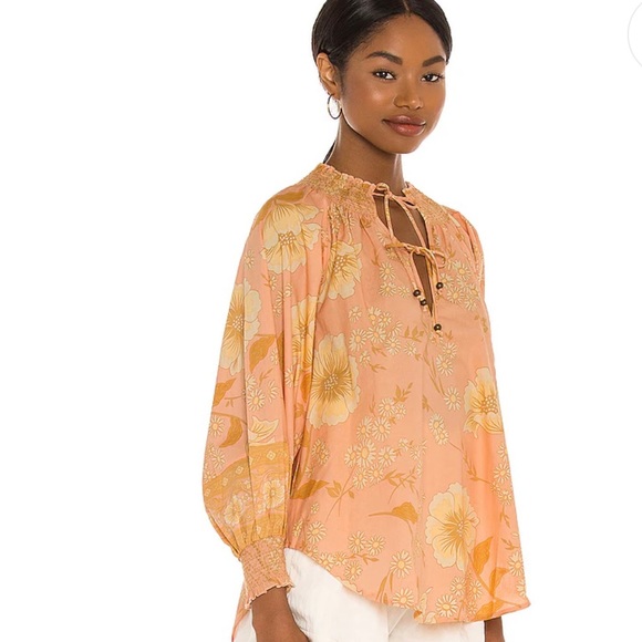Spell The Sloan Blouse in Peach - Picture 2 of 6